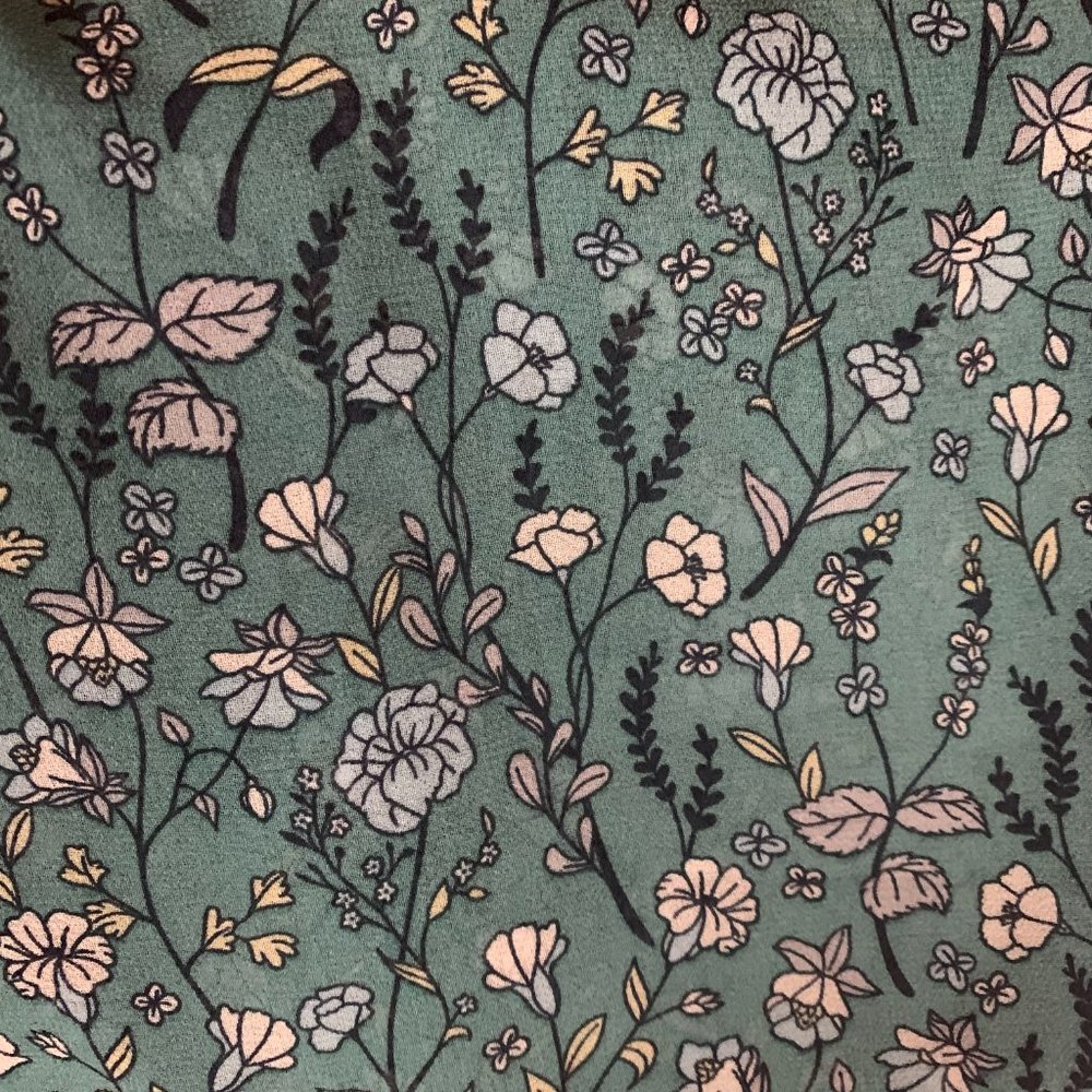 CAbi Chase Field of Flowers X-Small Sheer Long Sleeve V-Neck Blouse EUC - Picture 8 of 13